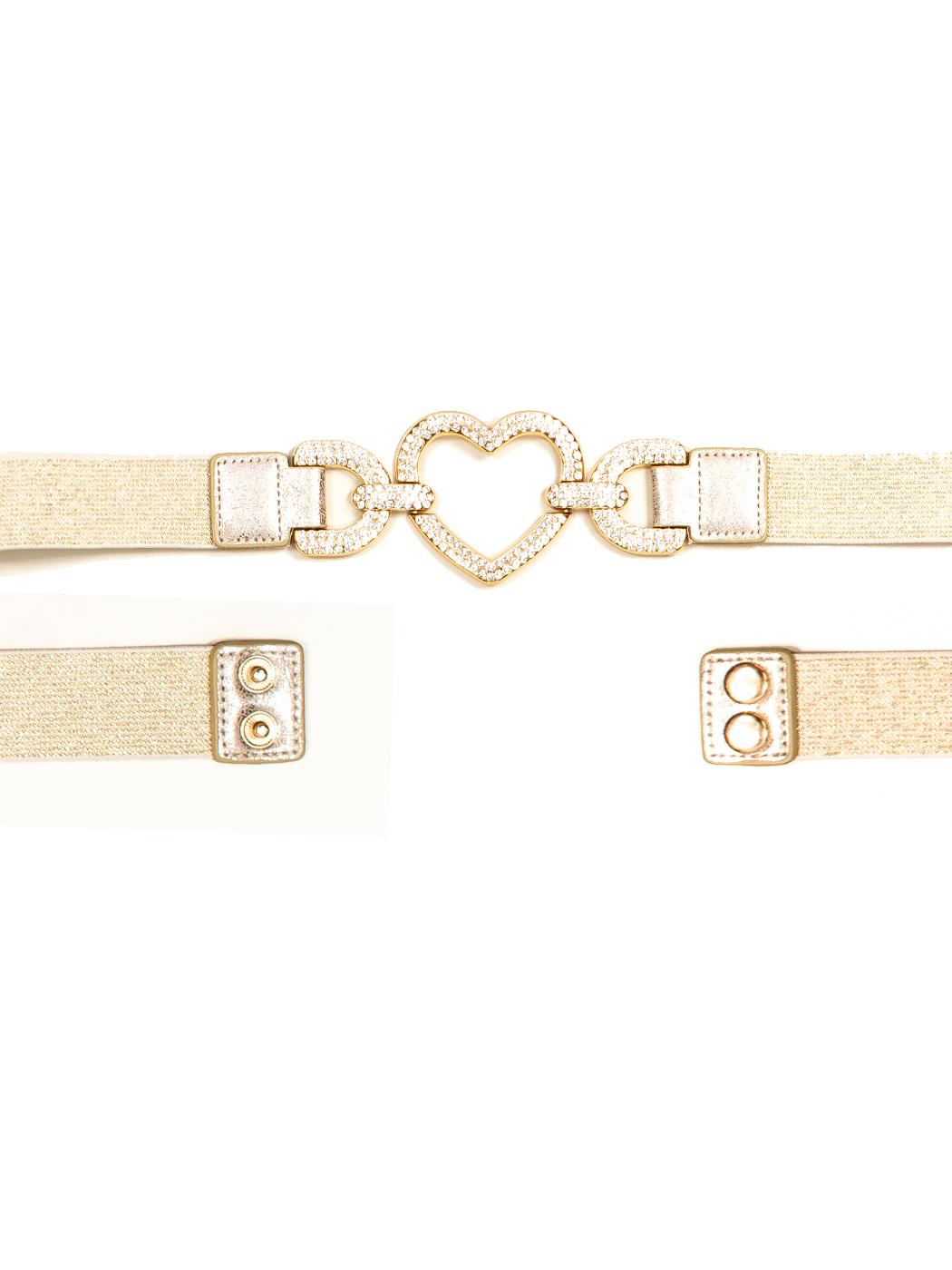 CINTURA ELASTICA CON FIBBIA CUORE - GOLD